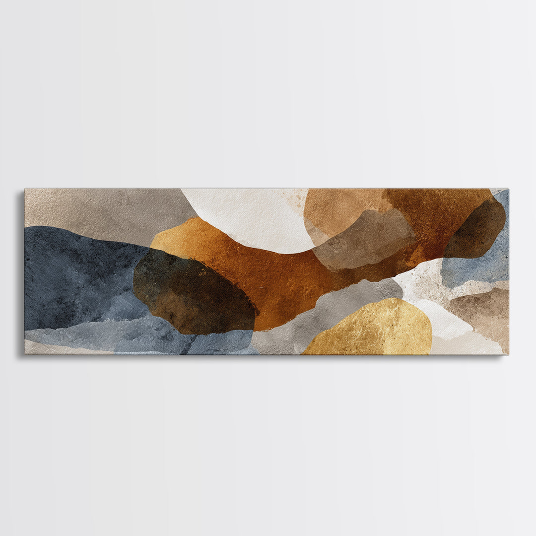 Luxury Neutral Plaster Texture Abstract Framed Canvas Print, Wall Art, Statement Artwork, Living Room Decor, Abstract Art, WAL-3x1-7