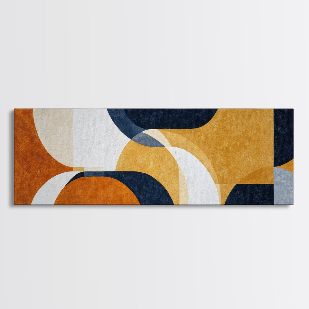 Mid Century Color Block Composition Canvas Print, Wall Art, Art, Living Room Decor, Fine Art, Wall Clock, Large Wall Art, WAL-3x1-76