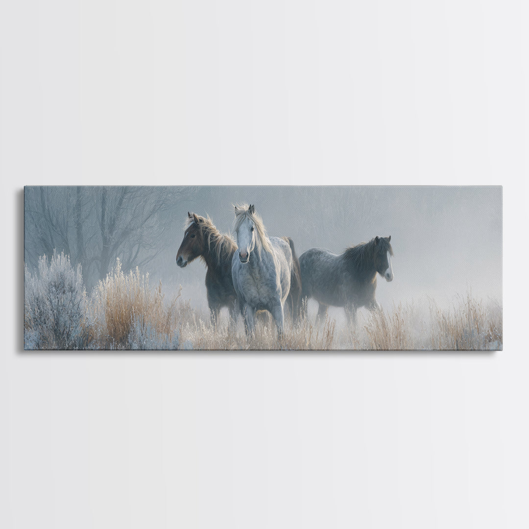 Wild Horse Portrait Framed Canvas Print, Wall Art, Prints Wall Art, Living Room Decor, Fine Art, Textured Painting, WAL-3x1-77