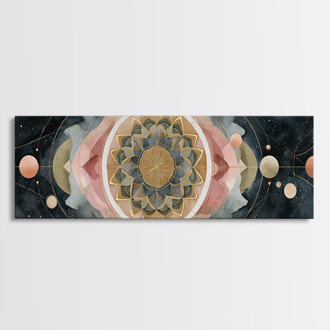 Sacred Geometry Mandala Canvas Print, Wall Art, Living Room Decor, Oil Painting, Minimalist Decor, Contemporary Art, WAL-3x1-85