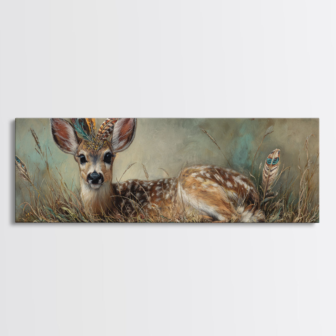 Whimsical Animal Portrait Framed Canvas Print, Wall Art, Wall Art Prints, Living Room Decor, Fine Art, Abstract Art, WAL-3x1-87