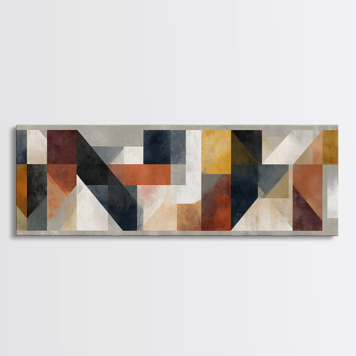 Modern Geometric Composition for Living Spaces Canvas Print, Wall Art, Heart, Living Room Decor, Fine Art, Home Decor Gift, WAL-3x1-92