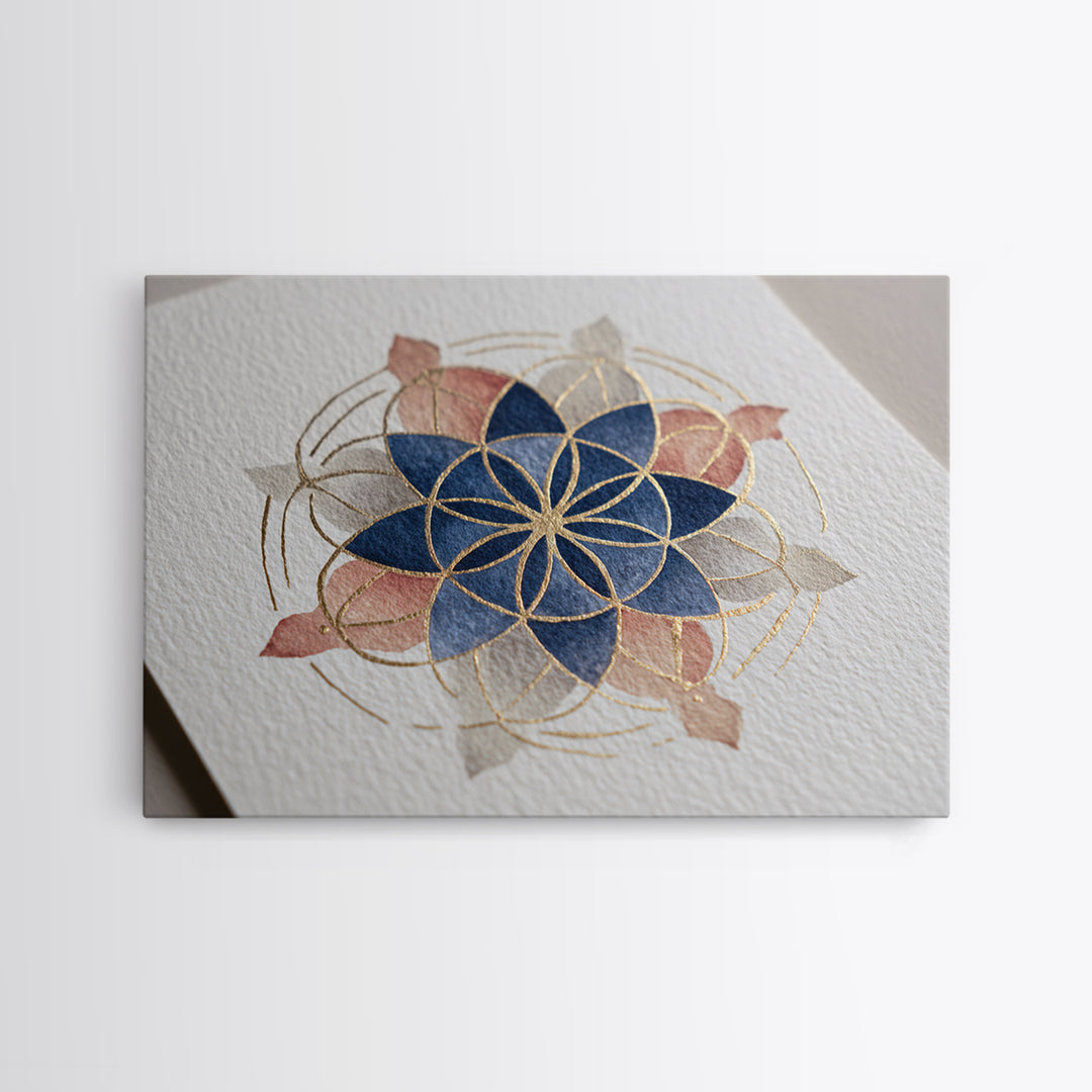 Sacred Geometry Mandala Canvas Print, Wall Art, Original Art, Living Room Decor, Fine Art, Modern Decor, Fine Art Print, WAL-3x2-1