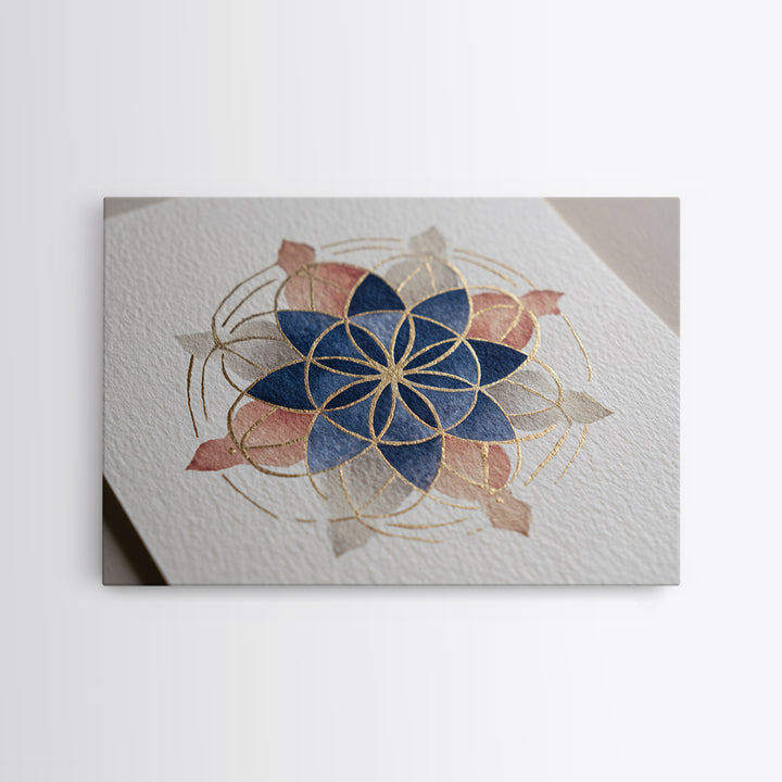 Sacred Geometry Mandala Canvas Print, Wall Art, Original Art, Living Room Decor, Fine Art, Modern Decor, Fine Art Print, WAL-3x2-1