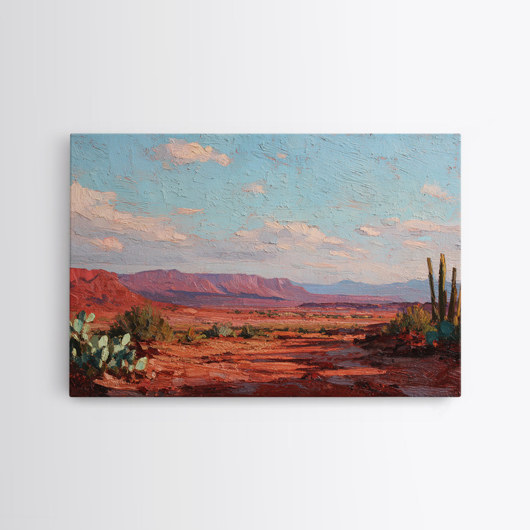 Desert Landscape in Warm Terracotta Tones Canvas Print, Wall Art, Modern Decor, Living Room Decor, Fine Art, WAL-3x2-11