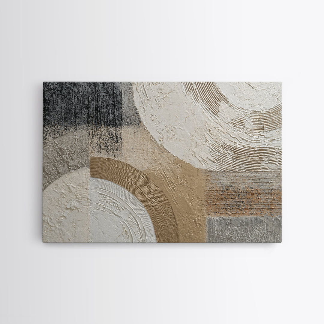 Luxury Neutral Plaster Texture Abstract Framed Canvas Print, Wall Art, Statement Artwork, Living Room Decor, Abstract Art, WAL-3x2-19