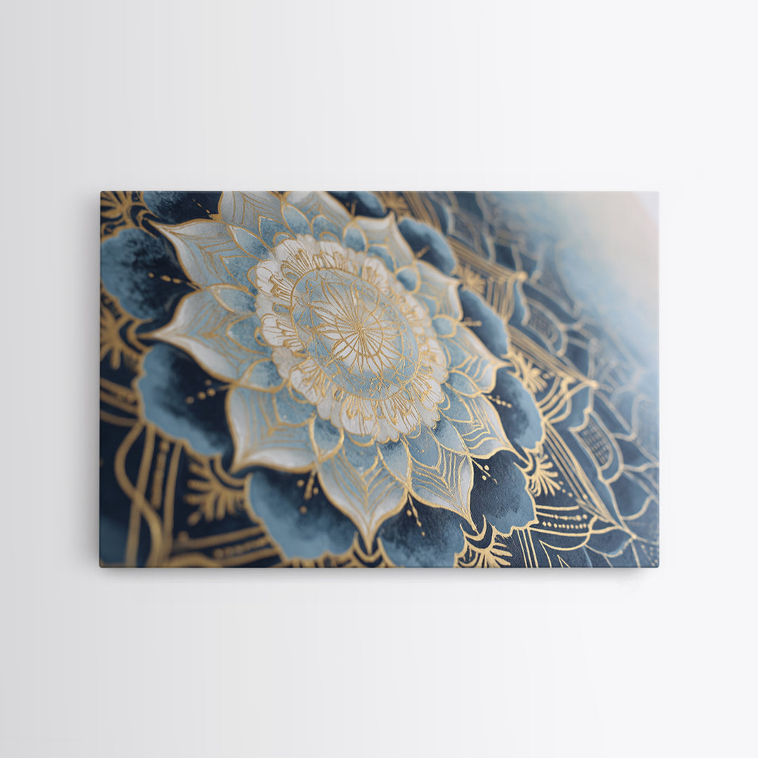Sacred Geometry Mandala Framed Canvas Print, Wall Art, Wood Wall Art, Living Room Decor, Abstract Art, Textured Painting, WAL-3x2-25