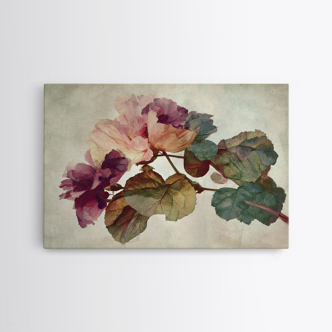 Large Botanical Print Canvas Print, Wall Art, Canvas Wall Art, Living Room Decor, Oil Painting, Statement Artwork, WAL-3x2-30