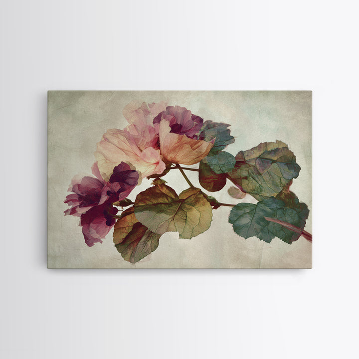 Large Botanical Print Canvas Print, Wall Art, Canvas Wall Art, Living Room Decor, Oil Painting, Statement Artwork, WAL-3x2-30