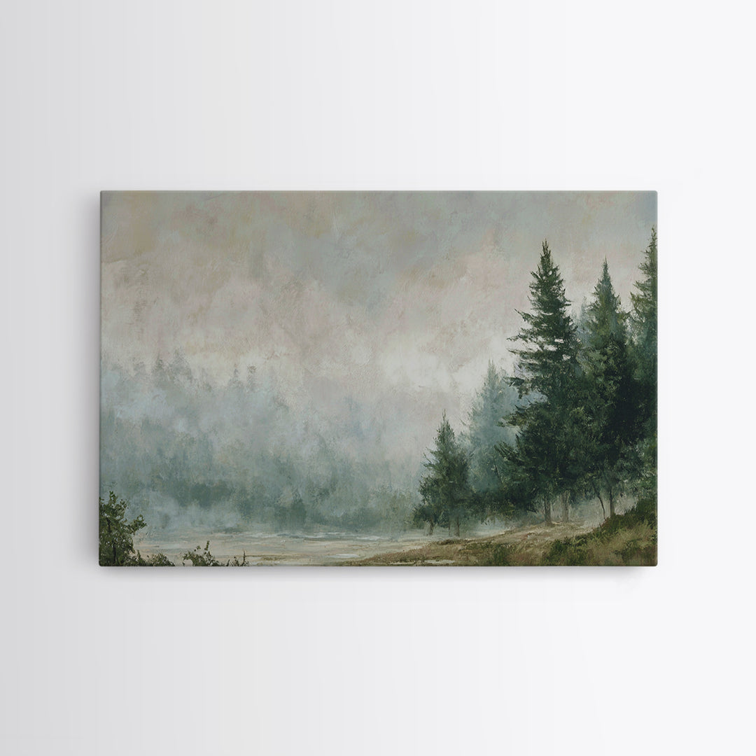 Moody Forest Landscape Canvas Print, Wall Art, Wall Hanging, Living Room Decor, Fine Art, Gallery Decor, Neutral Decor, WAL-3x2-38