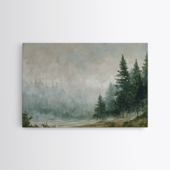 Moody Forest Landscape Canvas Print, Wall Art, Wall Hanging, Living Room Decor, Fine Art, Gallery Decor, Neutral Decor, WAL-3x2-38