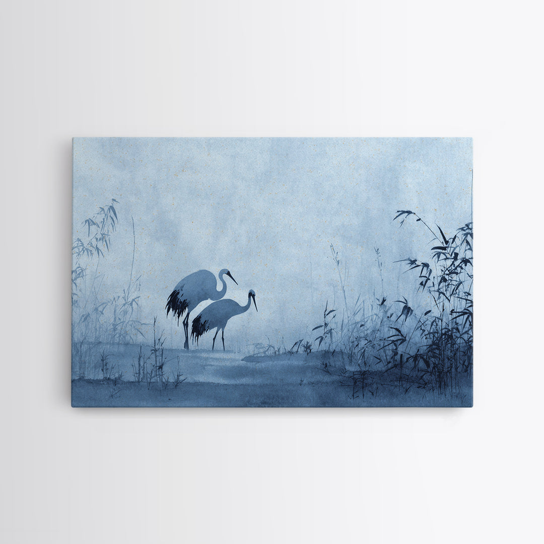 Monochrome Ink Crane Composition Canvas Print, Wall Art, Wall Art for Mom, Living Room Decor, Oil Painting, Prints Wall Art, WAL-3x2-4