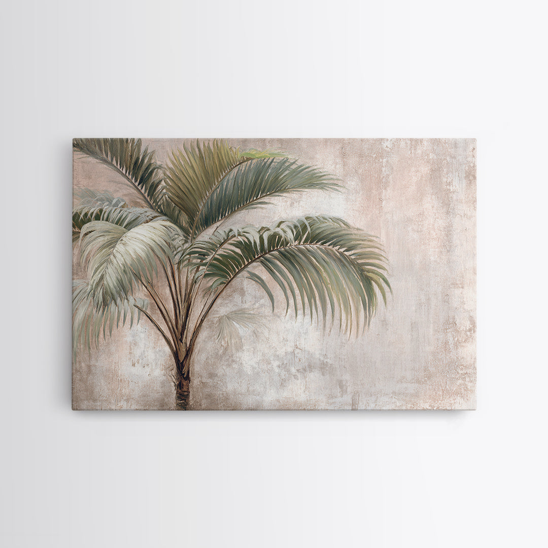 Tropical Palm Leaf Painting Canvas Print, Wall Art, Abstract Wall Art, Living Room Decor, Fine Art, Contemporary Art, WAL-3x2-44