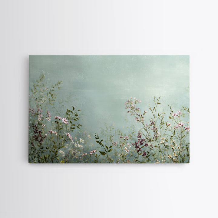 Impressionist Meadow of Wildflowers Framed Canvas Print, Wall Art, Gallery Decor, Living Room Decor, Fine Art, WAL-3x2-45