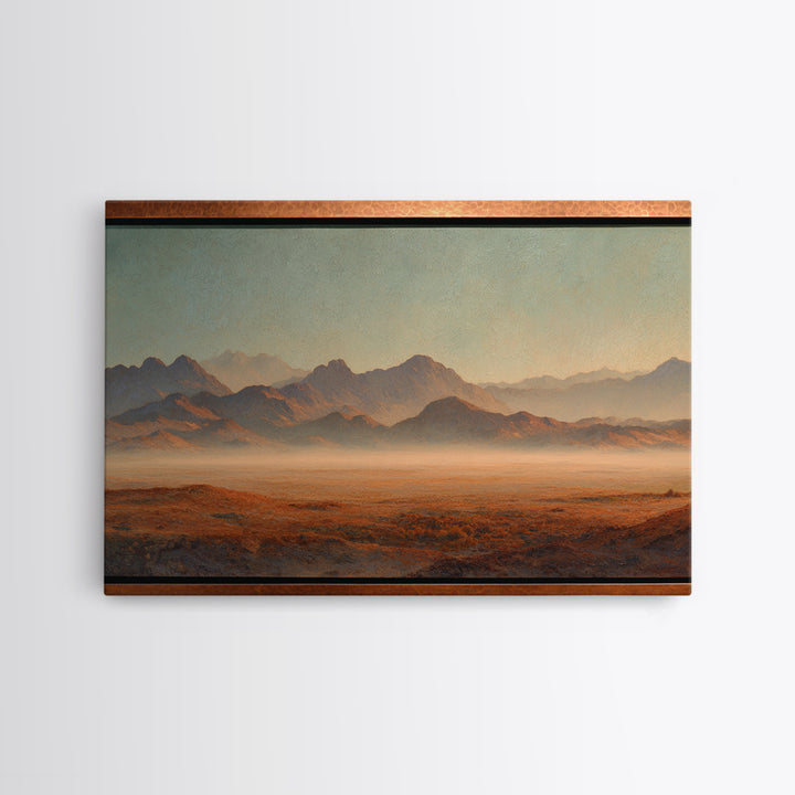 Desert Landscape in Warm Terracotta Tones Framed Canvas Print, Wall Art, Heart, Living Room Decor, Fine Art, WAL-3x2-59