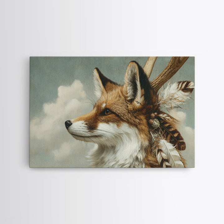 Whimsical Animal Portrait Canvas Print, Wall Art, Painting, Living Room Decor, Oil Painting, Art Deco, Wall Hanging, WAL-3x2-75
