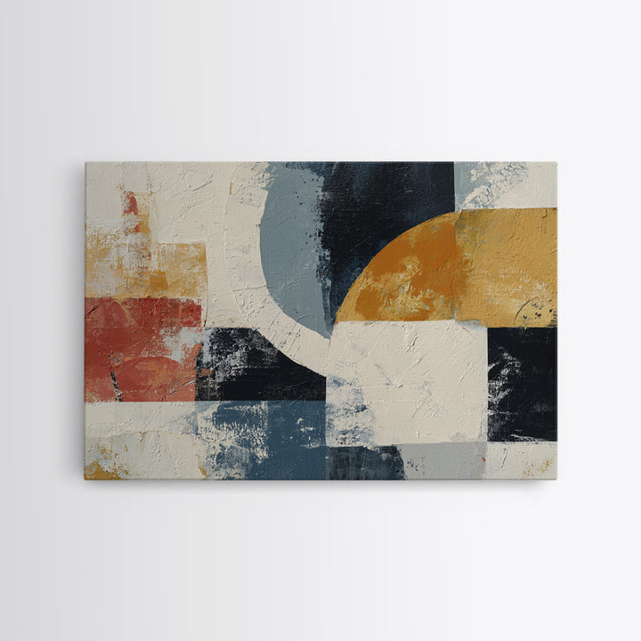 Statement Abstract with Bold Layered Brushwork Framed Canvas Print, Wall Art, Room Decor, Living Room Decor, Abstract Art, WAL-3x2-77