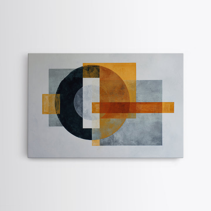 Modern Geometric Composition for Living Spaces Framed Canvas Print, Wall Art, Framed Wall Art, Living Room Decor, Fine Art, WAL-3x2-8