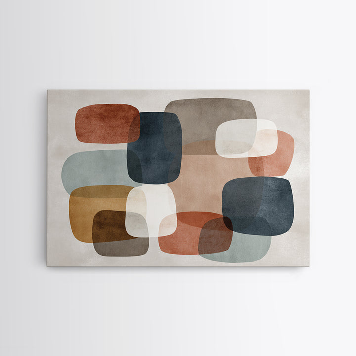 Modern Geometric Composition for Living Spaces Framed Canvas Print, Wall Art, Home Decor, Living Room Decor, Abstract Art, WAL-3x2-80