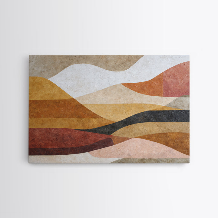 Mid Century Color Block Composition Canvas Print, Wall Art, Art, Living Room Decor, Fine Art, Wall Clock, Large Wall Art, WAL-3x2-88