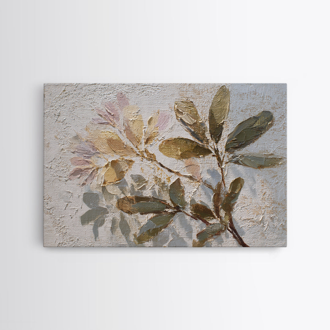 Soft Floral Oil Painting Framed Canvas Print, Wall Art, Canvas Wall Art, Living Room Decor, Oil Painting, Statement Artwork, WAL-3x2-9