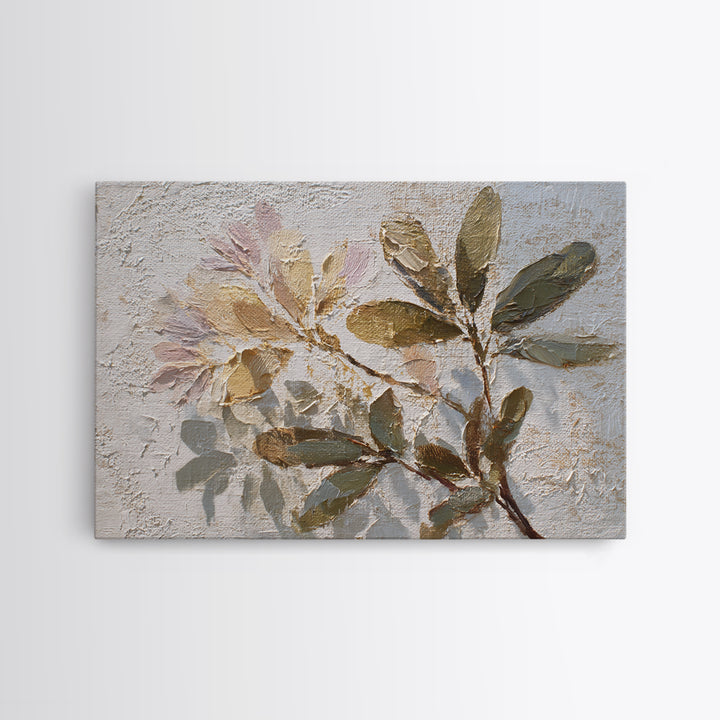 Soft Floral Oil Painting Framed Canvas Print, Wall Art, Canvas Wall Art, Living Room Decor, Oil Painting, Statement Artwork, WAL-3x2-9