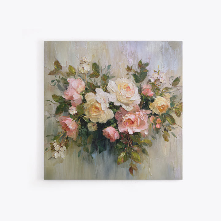 Classic Church Bells and Flowers Without Interior Canvas Print, Wedding Art, Custom Wedding Gift, Living Room Decor, Romance, WED-1x1-18
