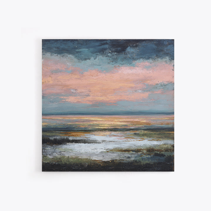 Blush Cloudscape with Dreamy Atmosphere Framed Canvas Print, Wedding Art, Wedding Decoration, Living Room Decor, Romance, WED-1x1-39