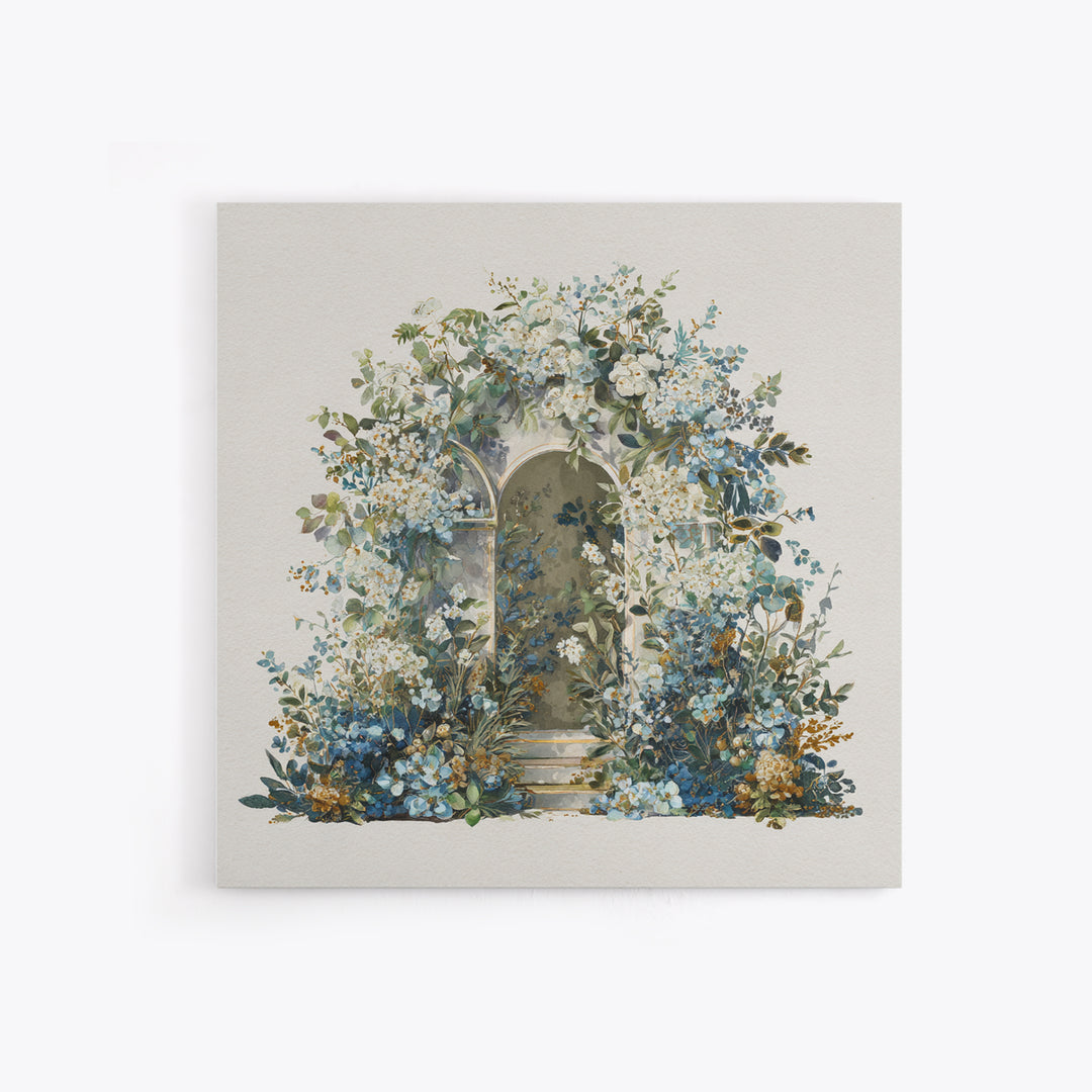 Romantic Garden Arch Covered Framed Canvas Print, Wedding Art, Beach Wedding, Living Room Decor, Romance, Modern Decor, WED-1x1-58