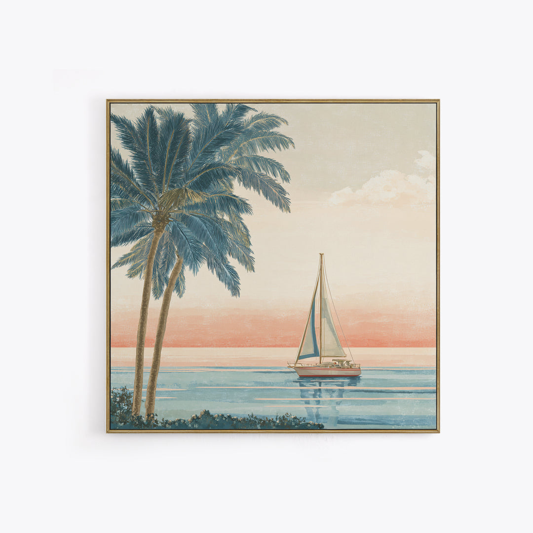 Honeymoon Coastal Sunset Canvas Print, Wedding Art, Home Decor, Living Room Decor, Fine Art, Romance, Minimalist Decor, WED-1x1-89