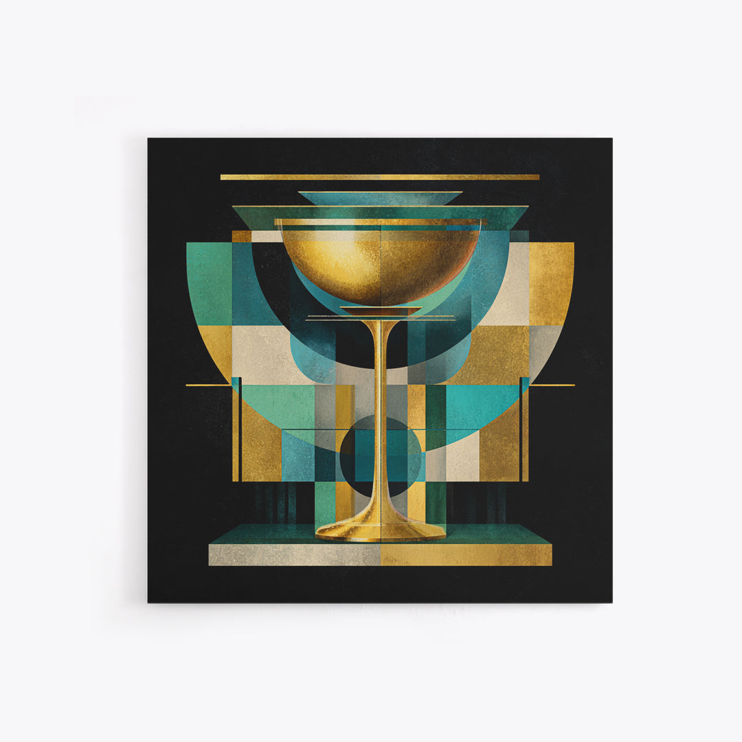 Champagne Coupe Tower Framed Canvas Print, Wedding Art, Gallery Decor, Living Room Decor, Oil Painting, Romance, WED-1x1-93