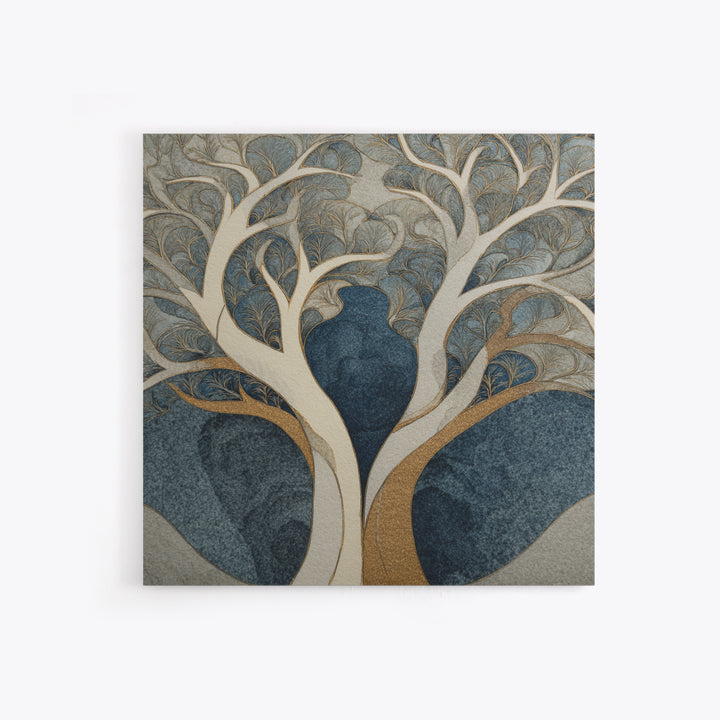 Two Intertwined Trees as Symbolic Artwork Canvas Print, Wedding Art, Wedding Stationery, Living Room Decor, Fine Art, Romance, WED-1x1-95