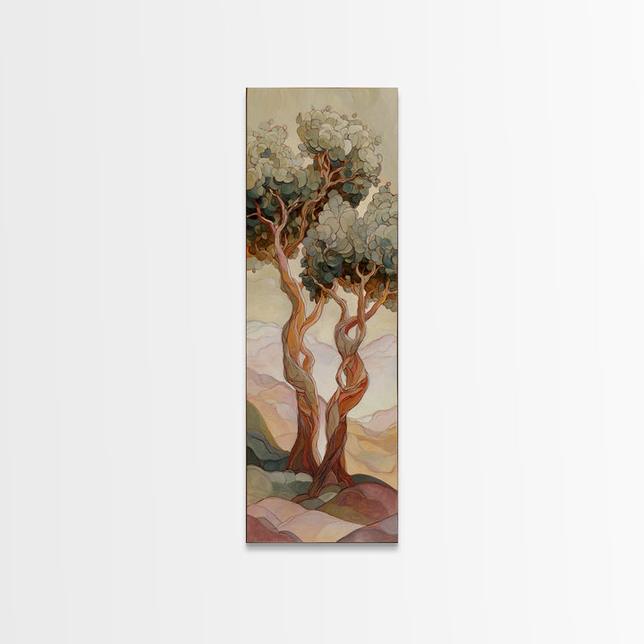Two Intertwined Trees as Symbolic Artwork Canvas Print, Wedding Art, Modern Decor, Living Room Decor, Fine Art, Romance, WED-1x3-35