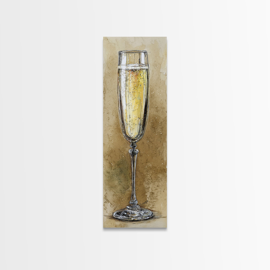Champagne Glasses with Delicate Sparkle Canvas Print, Wedding Art, Beach Wedding, Living Room Decor, Fine Art, Romance, WED-1x3-42