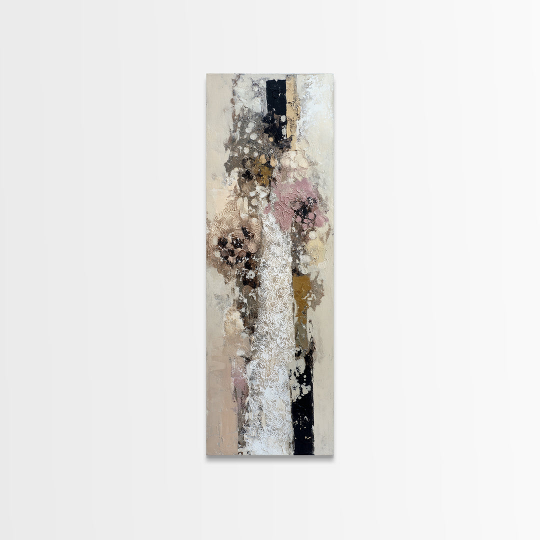 Bridal Veil Texture Abstract Canvas Print, Wedding Art, Living Room Decor, Abstract Art, Romance, Printable Art, WED-1x3-43