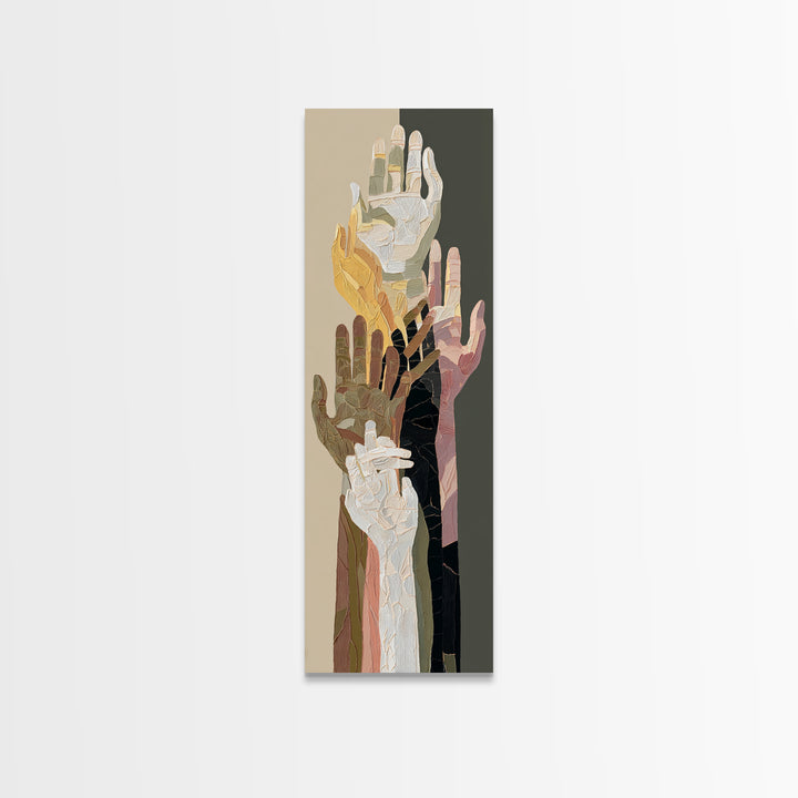 Hands Nearly Touching Framed Canvas Print, Wedding Art, Boho Decor, Living Room Decor, Abstract Art, Romance, Art Print, WED-1x3-52