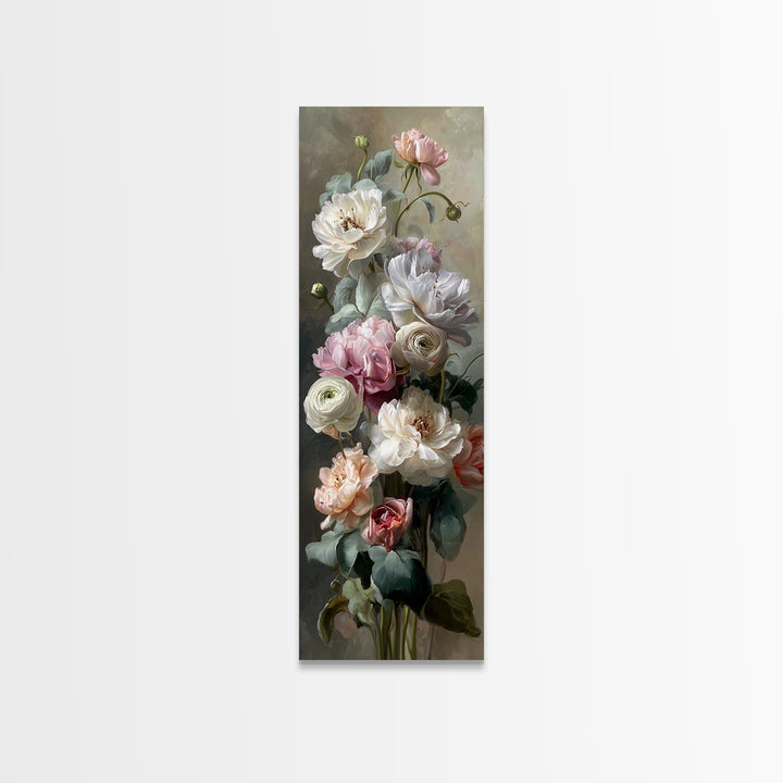 Peony and Ranunculus Bouquet Canvas Print, Wedding Art, Contemporary Art, Living Room Decor, Fine Art, Romance, Custom Art, WED-1x3-56