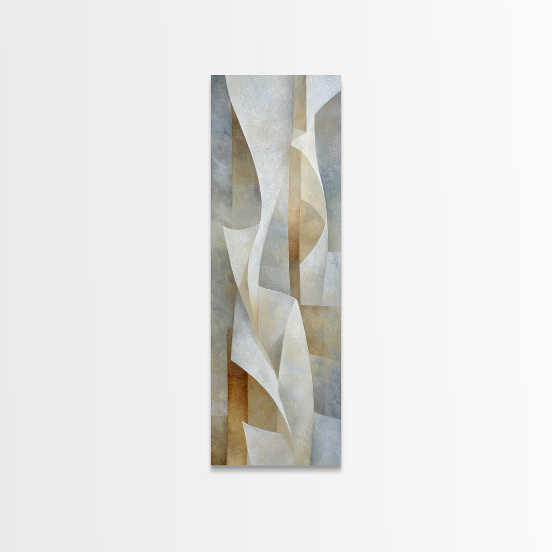 Bridal Veil Texture Abstract Canvas Print, Wedding Art, Framed Art, Living Room Decor, Abstract Art, Romance, Bride and Groom, WED-1x3-67