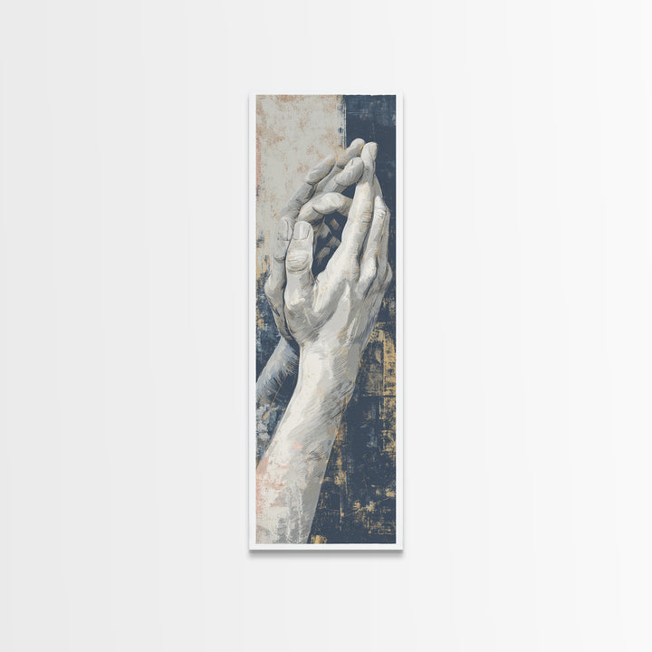 Hands Nearly Touching Framed Canvas Print, Wedding Art, Custom Portrait, Living Room Decor, Romance, Wedding Decoration, WED-1x3-76