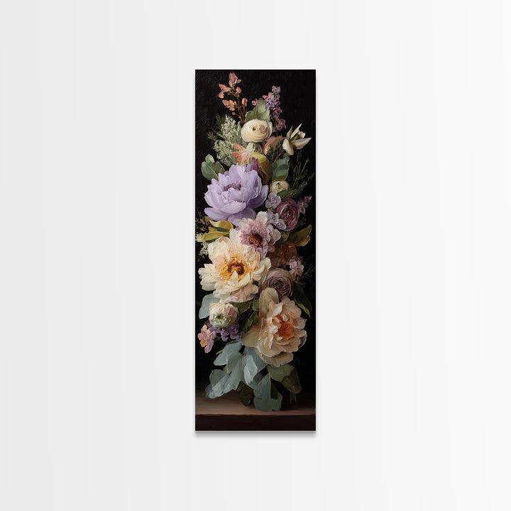 Peony and Ranunculus Bouquet Framed Canvas Print, Wedding Art, Wedding Painting, Living Room Decor, Fine Art, Romance, WED-1x3-8