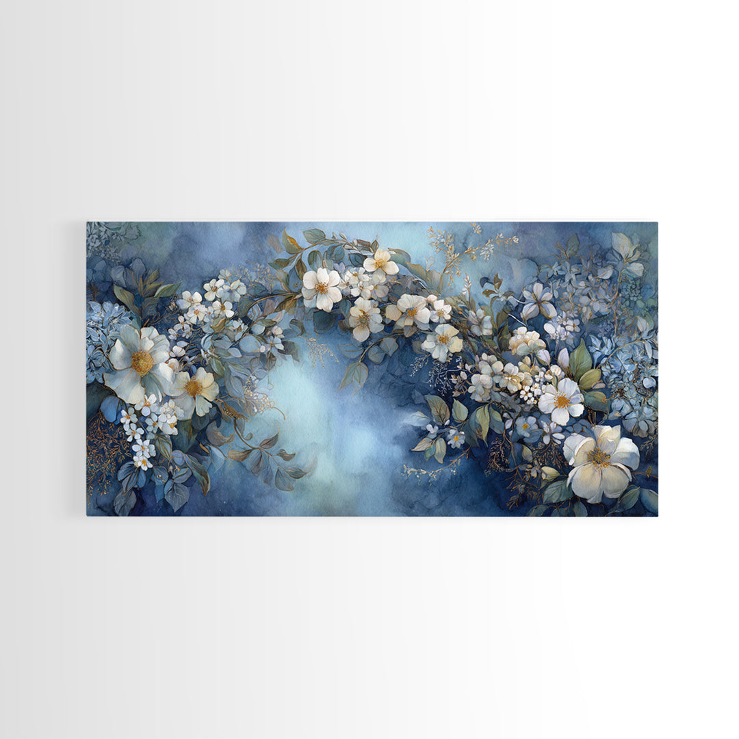 Romantic Garden Arch Covered Framed Canvas Print, Wedding Art, Neutral Decor, Living Room Decor, Oil Painting, Romance, WED-2x1-30