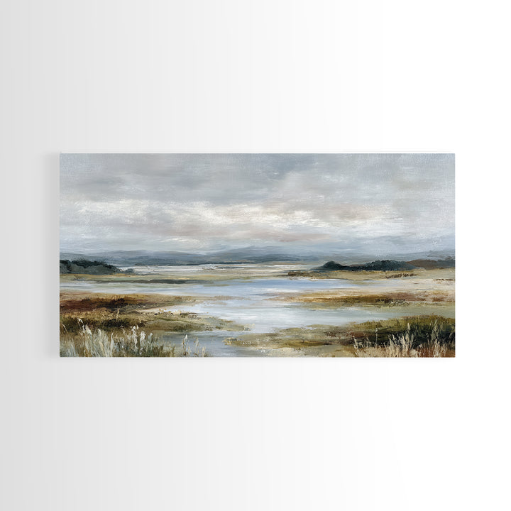 Blush Cloudscape with Dreamy Atmosphere Framed Canvas Print, Wedding Art, Luxury Decor, Living Room Decor, Oil Painting, WED-2x1-35