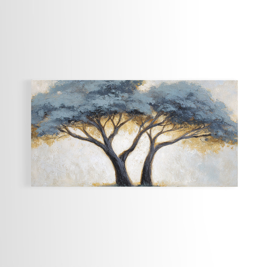 Two Intertwined Trees as Symbolic Artwork Framed Canvas Print, Wedding Art, Wedding Gift, Living Room Decor, Fine Art, Romance, WED-2x1-43