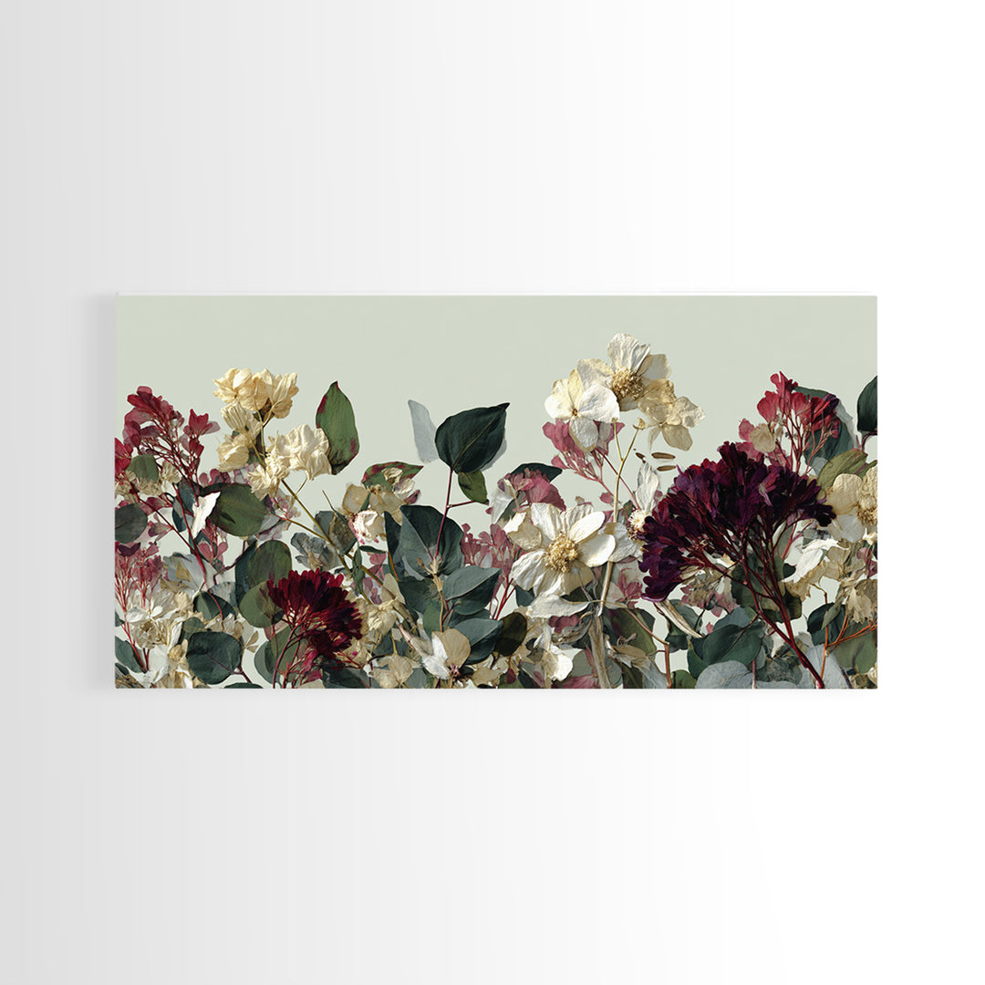 Pressed Flowers from a Wedding Bouquet Canvas Print, Wedding Art, Wedding Table Decor, Living Room Decor, Fine Art, Romance, WED-2x1-76
