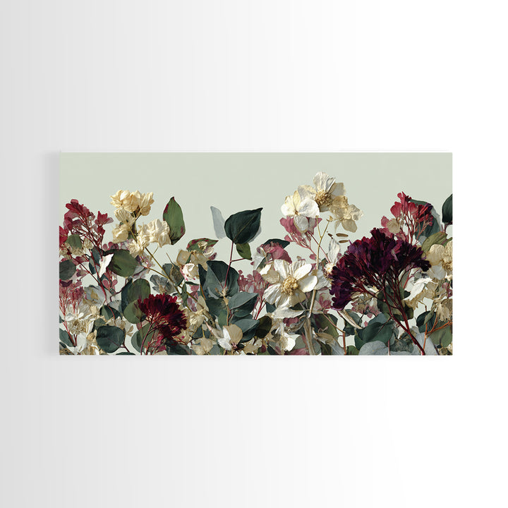 Pressed Flowers from a Wedding Bouquet Canvas Print, Wedding Art, Wedding Table Decor, Living Room Decor, Fine Art, Romance, WED-2x1-76