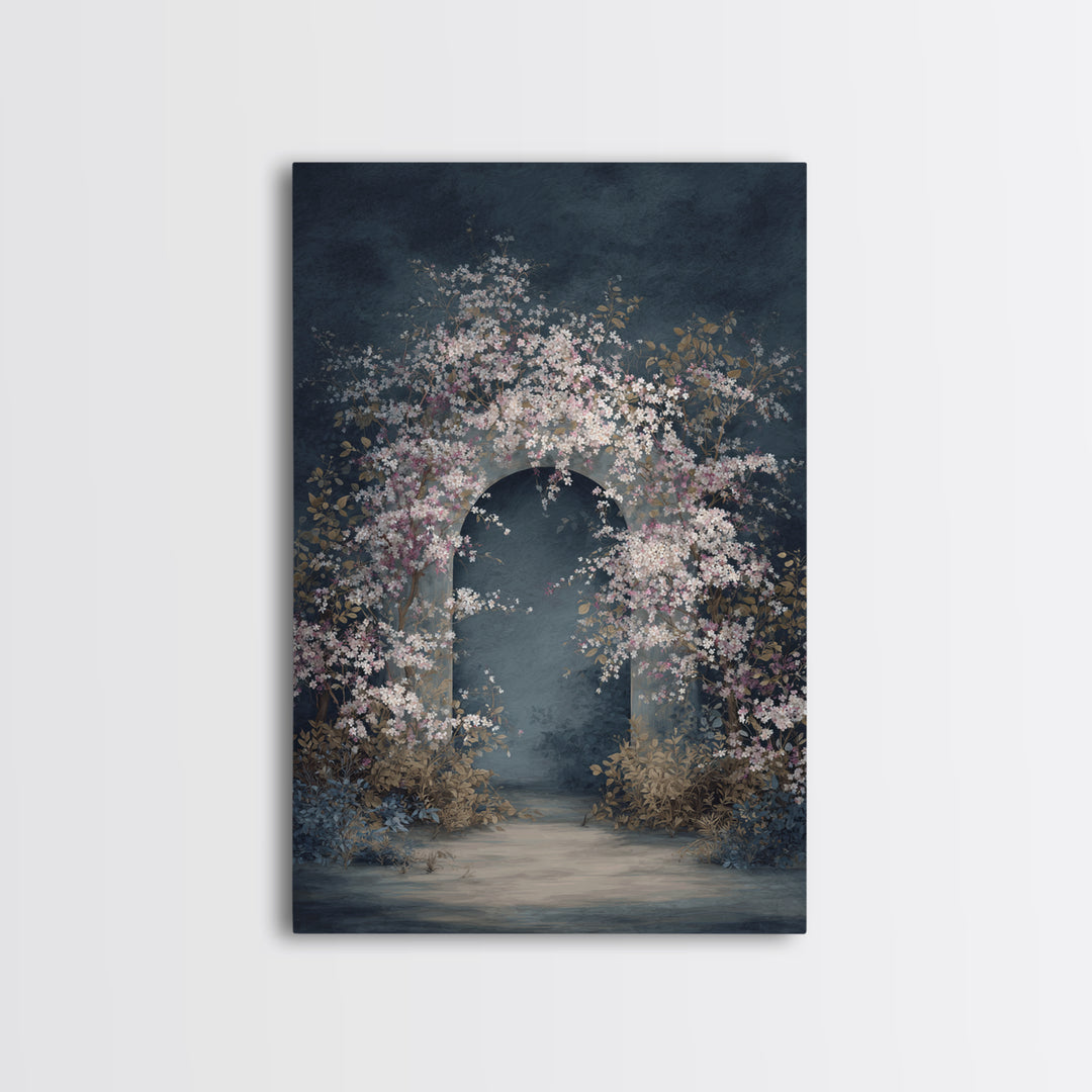 Romantic Garden Arch Covered Framed Canvas Print, Wedding Art, Modern Decor, Living Room Decor, Fine Art, Romance, Wedding Gift, WED-2x3-18