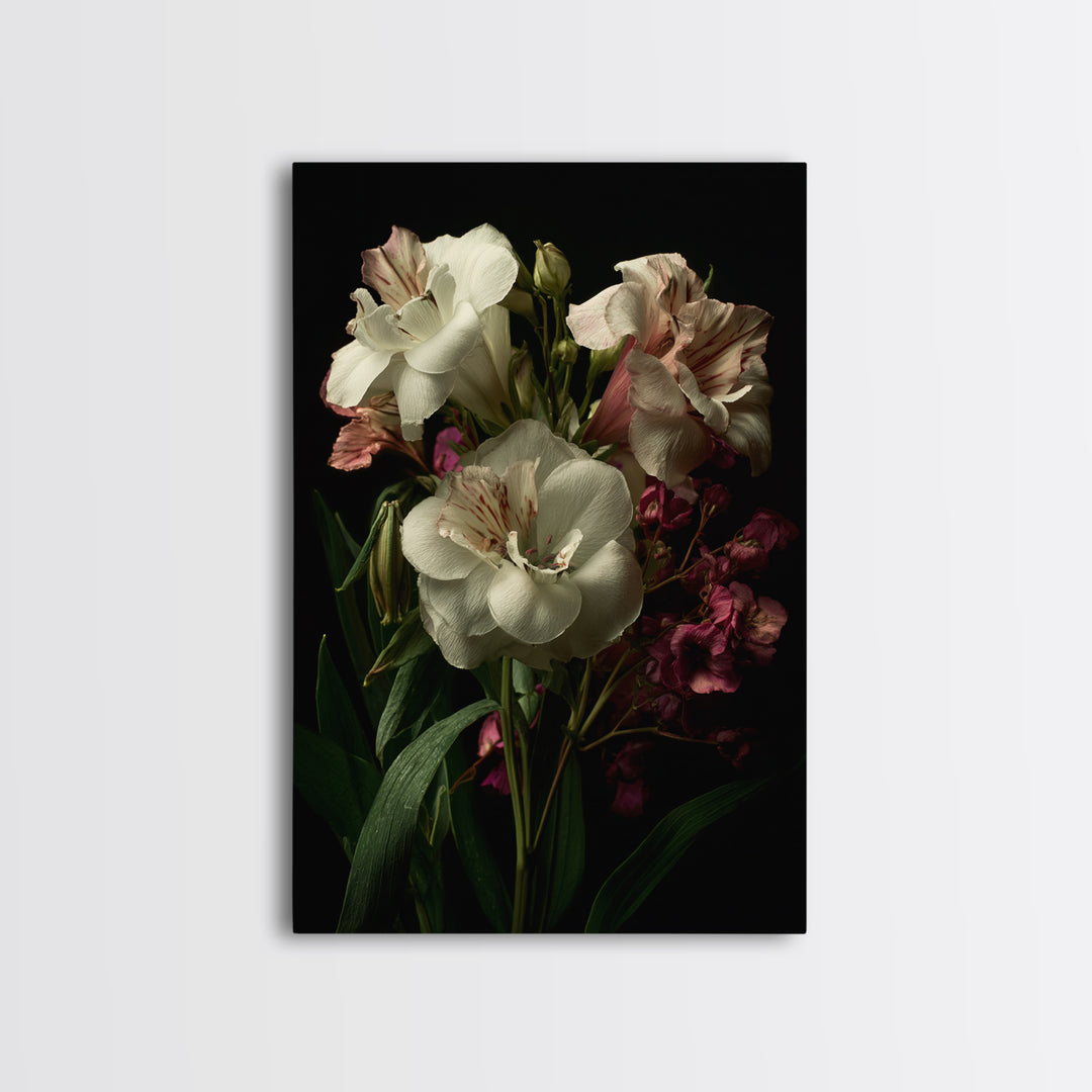 Classic Church Bells and Flowers Without Interior Framed Canvas Print, Wedding Art, Home Decor, Living Room Decor, Romance, WED-2x3-26