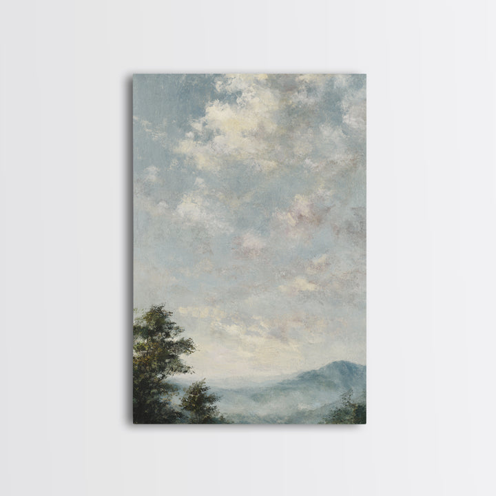 Blush Cloudscape with Dreamy Atmosphere Framed Canvas Print, Wedding Art, Neutral Decor, Living Room Decor, Abstract Art, WED-2x3-47