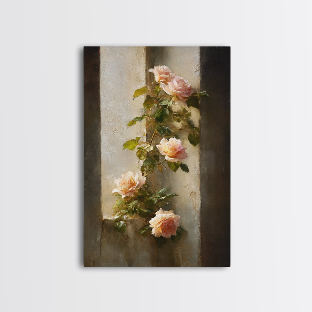 Classic Church Bells and Flowers Without Interior Canvas Print, Wedding Art, Statement Artwork, Living Room Decor, Oil Painting, WED-2x3-50