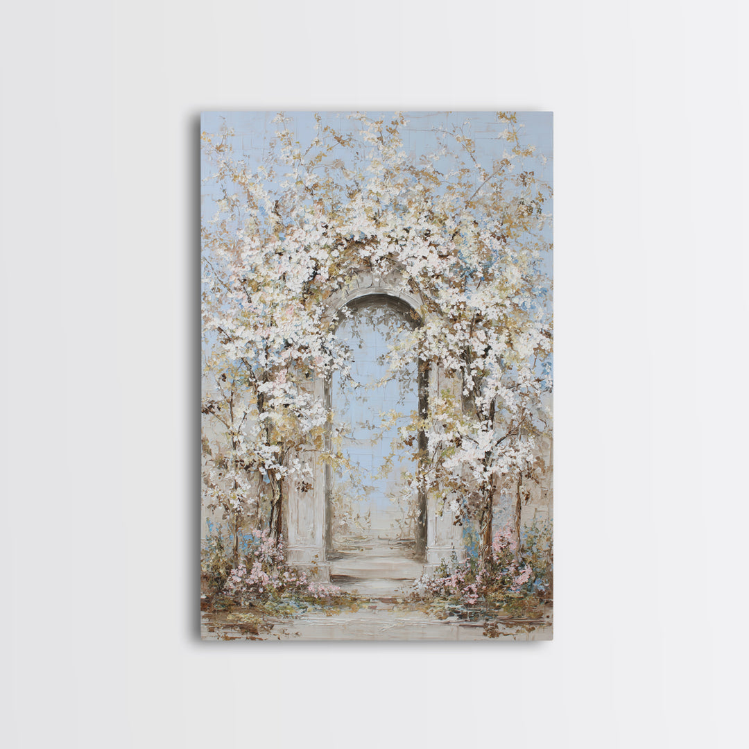 Romantic Garden Arch Covered Canvas Print, Wedding Art, Room Decor, Living Room Decor, Fine Art, Romance, Wedding Decor, WED-2x3-66